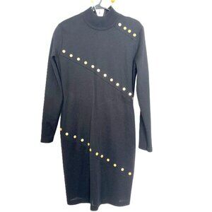 Y2K Vintage Nina Patrick Wool Acrylic Little Black Dress Sz Large